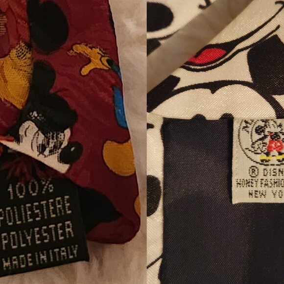 Disney Mickey Mouse Multi-Face Ties (Set of 2) – Burgundy & Black/White Novelty - Picture 4 of 12